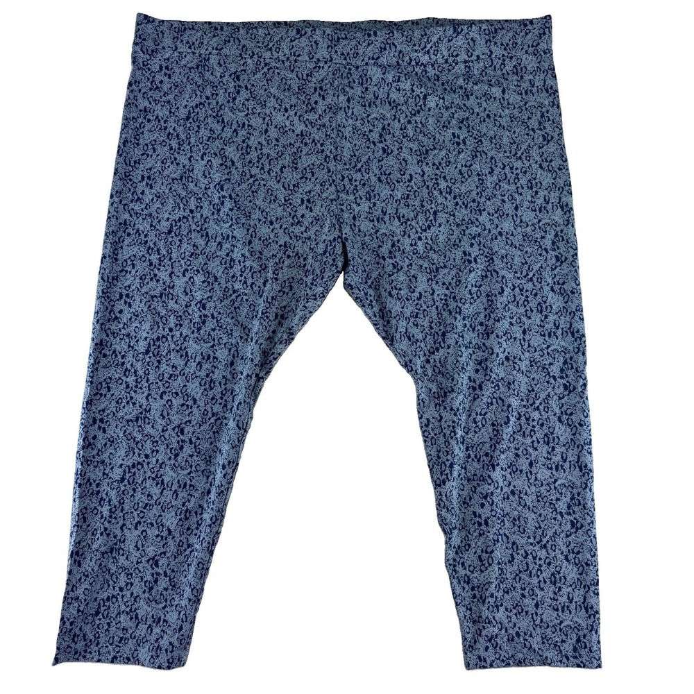 LOGO Layers by Lori Goldstein Abastract Print Straight Leg Pants 4XP Blue